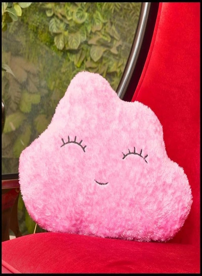 HAPPY BRO Pink Color Cloud Shaped Pillow Super Soft Plush Cushion for Kids, Nursery, Bedroom & Home Décor - Image 4